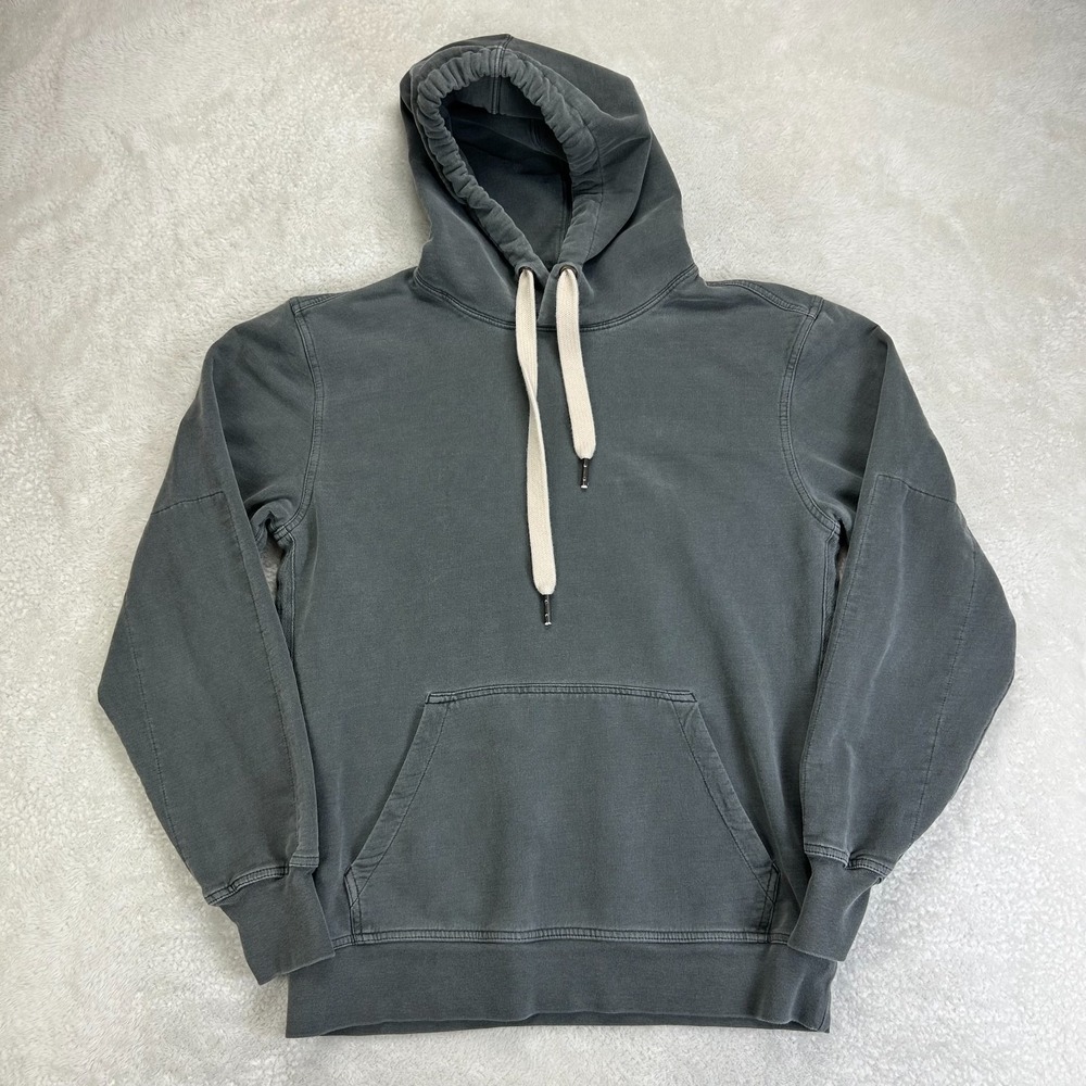 Buck Mason Pullover Hoodie Mens S Slate Gray Comfort Long Sleeve Classic